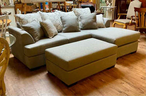 Michael Nicholas Designs 2 PC Reversible Chaise Sectional w/ Ottoman (As Is )