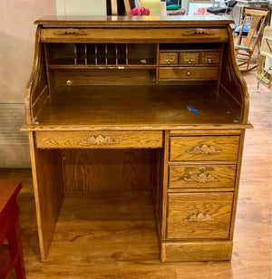 Vintage Oak Roll Top Desk