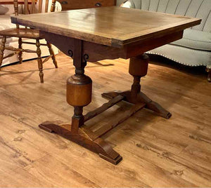 Antique English Oak Draw Leaf Table