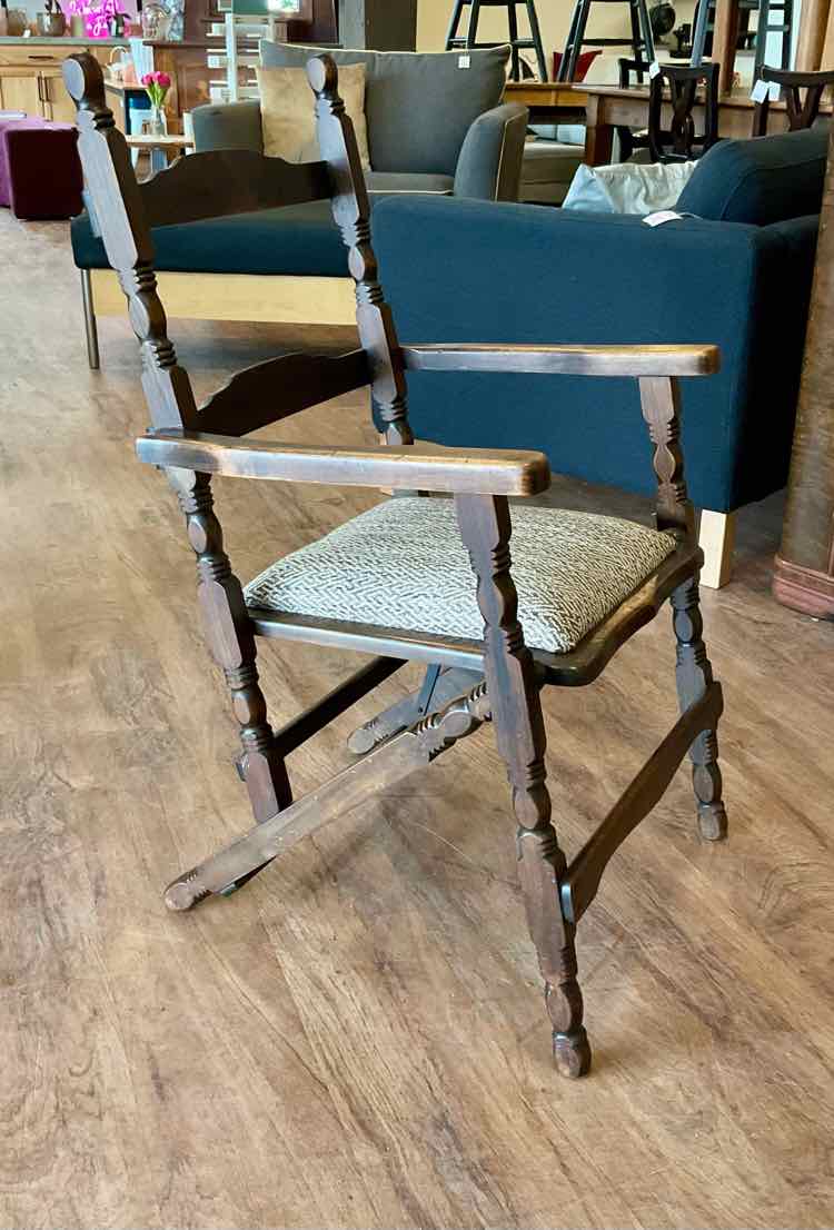 Restored Antique Belgian Primitive Folding Chair