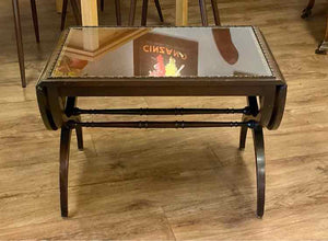 Vintage Ferguson Mahogany & Leather Top Drop Leaf Coffee Table