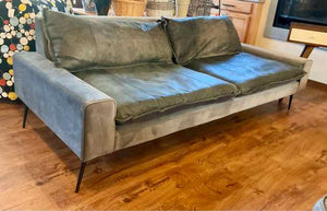 Mod Charcoal Micro Velvet & Suede Reversible Sofa