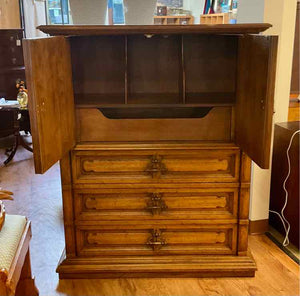 Vintage 1970's Drexel Heritage Highboy Dresser