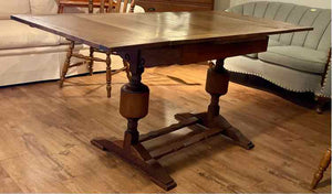 Antique English Oak Draw Leaf Table