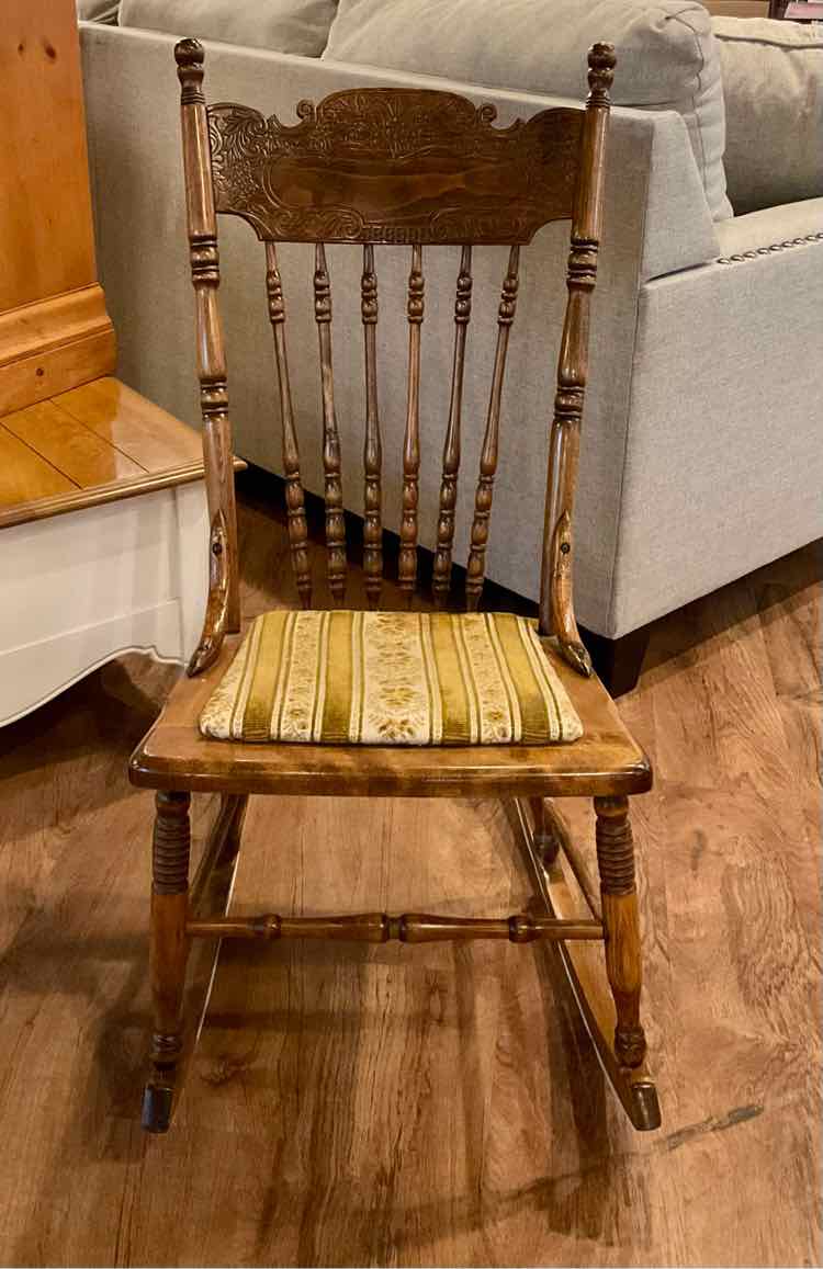 Restored Antique Pressback Rocking Chair