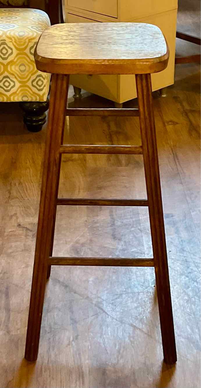 Vintage Wood Bar Stool