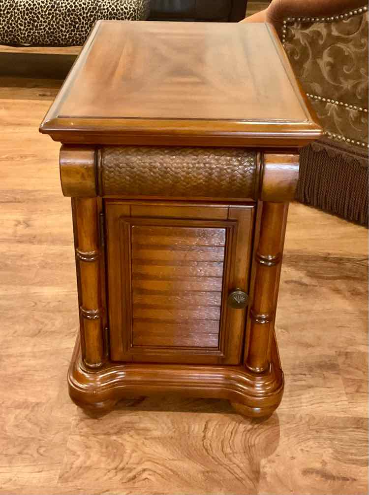 Cindy Crawford Key West Dark Tobacco Chairside Cabinet