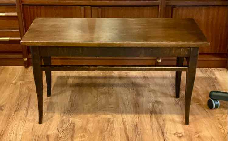 Vintage Dark Walnut Tonk Bench w/ Storage