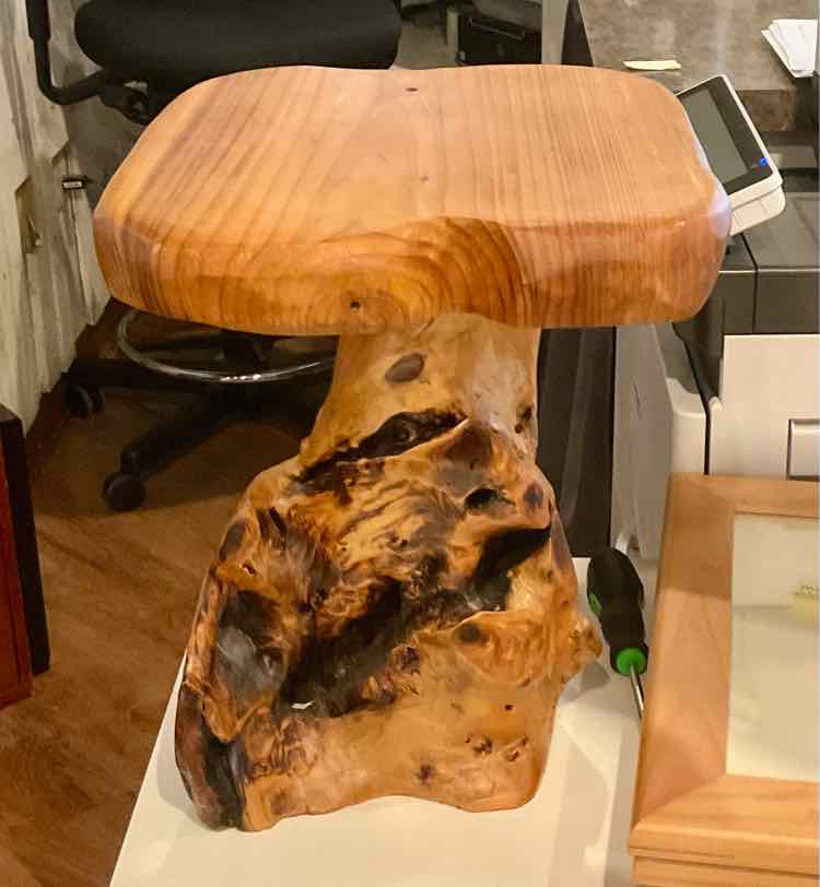 Rustic Live Edge Burl Stool Table