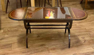Vintage Ferguson Mahogany & Leather Top Drop Leaf Coffee Table