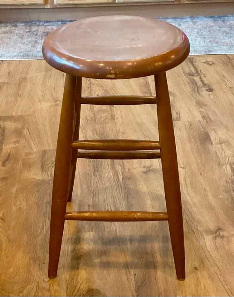 Distressed Solid Wood Counter Stool