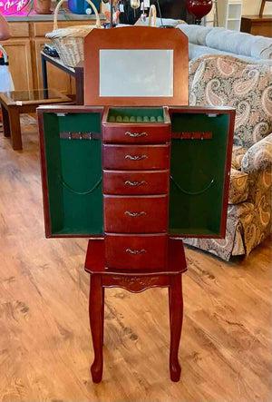 Cherry Finish Jewelry Armoire