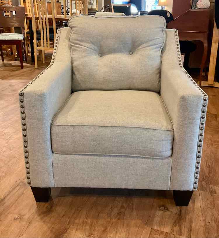 Neutral Aleyna Nailhead Accent Chair