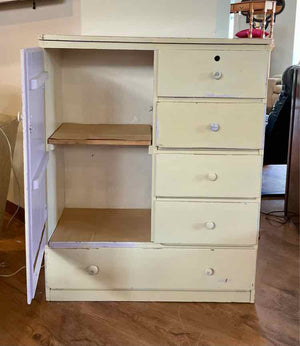 Petite Vintage Chippy Wardrobe Cabinet