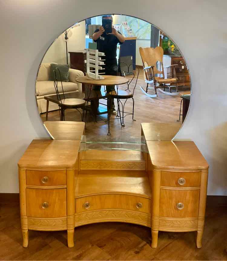 Vintage 1940's Vanity/ Dressing Table w/ Mirror
