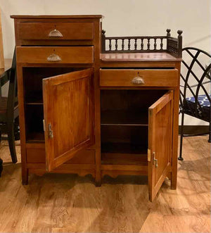 Vintage Solid Hardwood Step Cabinet w/ Key