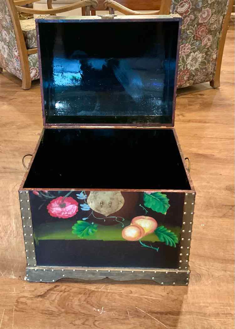 Lacquered Floral Trunk