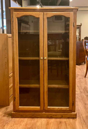 Apartment Size Oak Display Cabinet