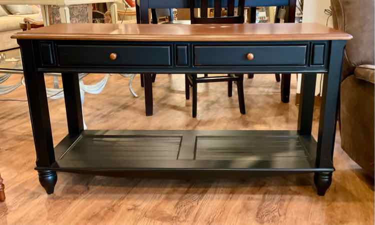 Ebonized Maple 2 Drawer Console Table