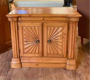 Pine Side Cabinet w/ Pull-Out Table
