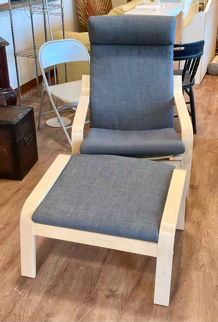 Poang Chair w/ Foot Stool