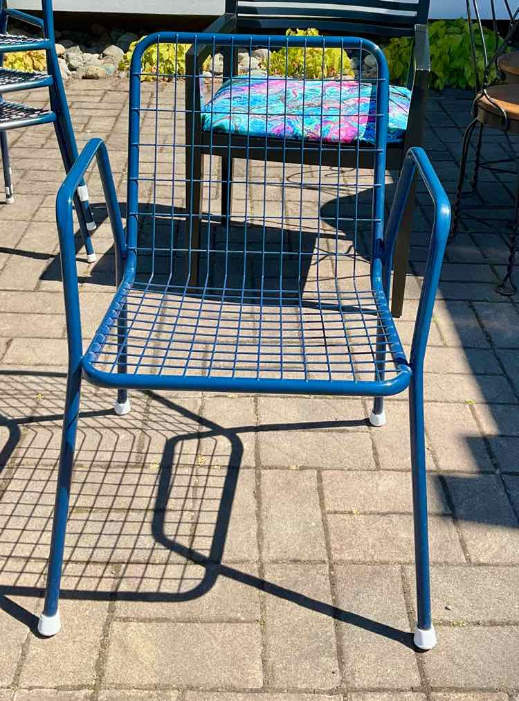 1960&#39;s Modernist Emu Rio Blue Set of 4 Stacking Chairs