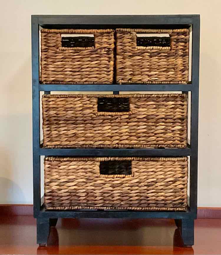 Small Cubby w/ Seagrass Storage Baskets
