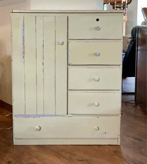 Petite Vintage Chippy Wardrobe Cabinet