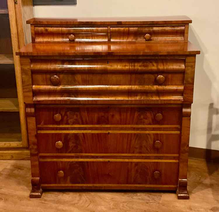 Antique 1800's Classical Mahogany Commode Dresser
