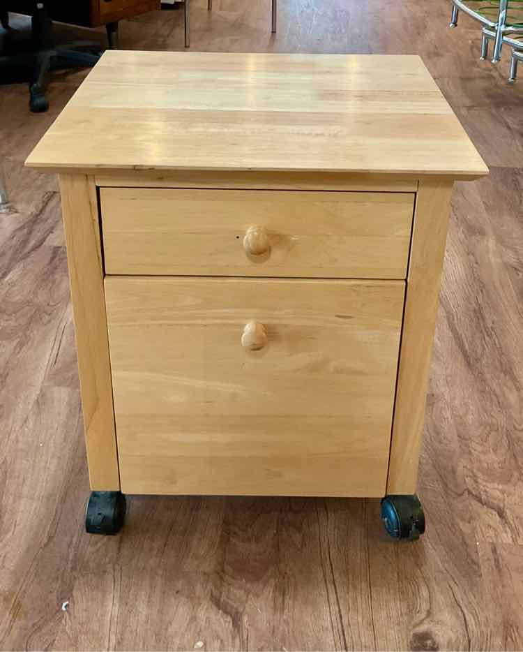 Rolling 2 Drawer Side Table