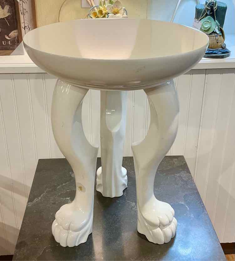 Arteriors White Lola Double Clawfoot Accent Table