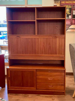 Vintage Danish Modern 2 PC Hutch (As-Is, Cosmetic)