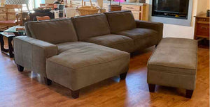 Ash Heining Gelin 2 PC Chaise Sectional Sofa w/ Storage Ottoman