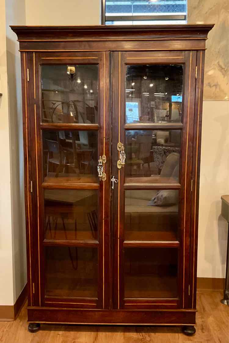 Vintage Primitive Solid Hardwood Display Cabinet