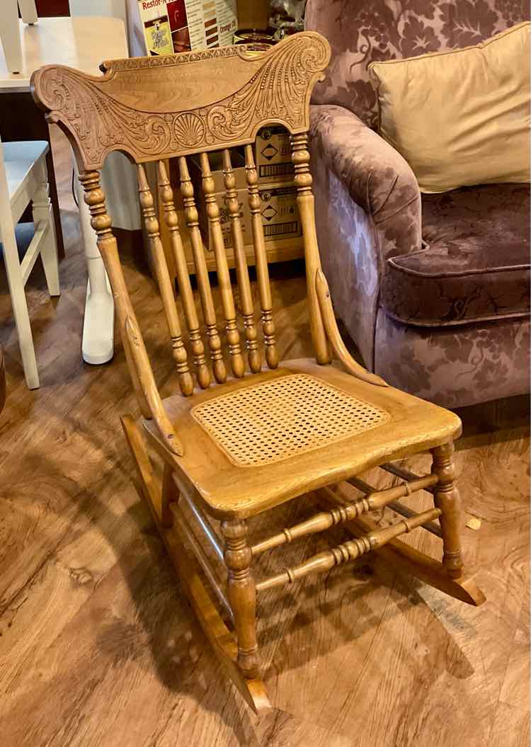 Antique Victorian Cane Seat Rocking Chair