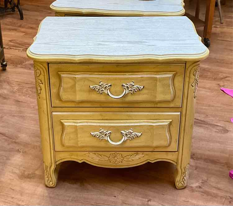 Vintage Dixie Cabaret 2 Drawer French Provincial Nightstand