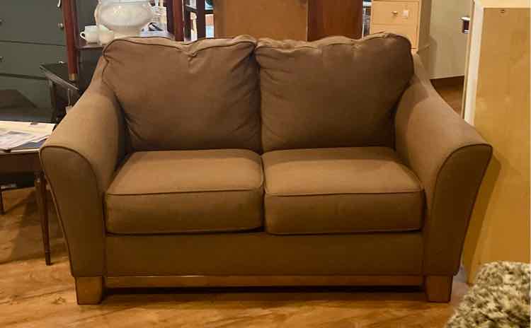 Coffee Flare Arm Love Seat