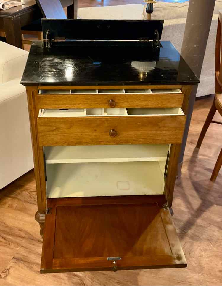 Vintage Walnut Cabinet w/ Metal Interior
