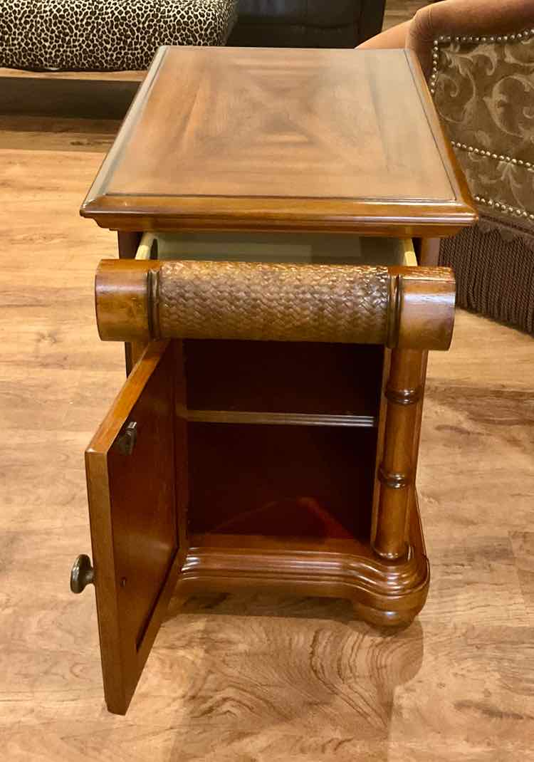 Cindy Crawford Key West Dark Tobacco Chairside Cabinet