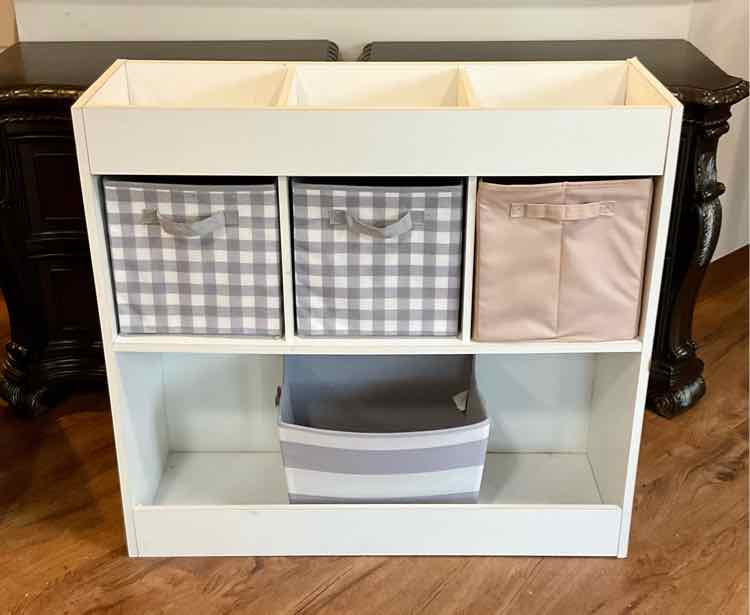 White Cubby Unit w/ Bins