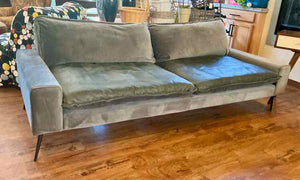 Mod Charcoal Micro Velvet & Suede Reversible Sofa