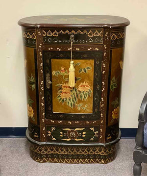 Ornate Hand Painted Entry Cabinet (Well-Loved)