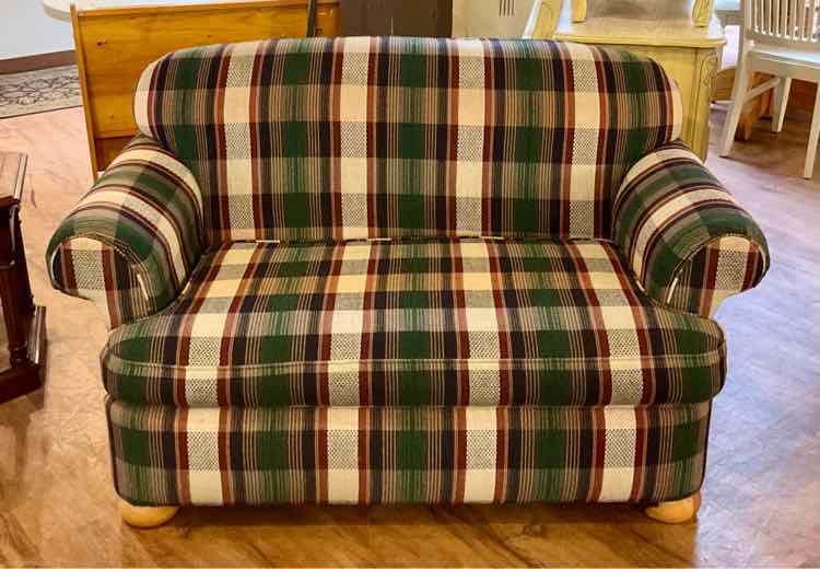 Cozy Plaid Schnadig Love Seat