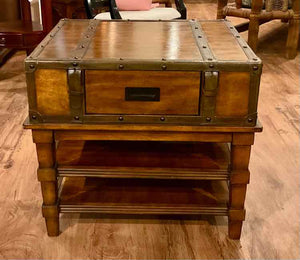 Rustic Trunk Style End Table w/ Storage