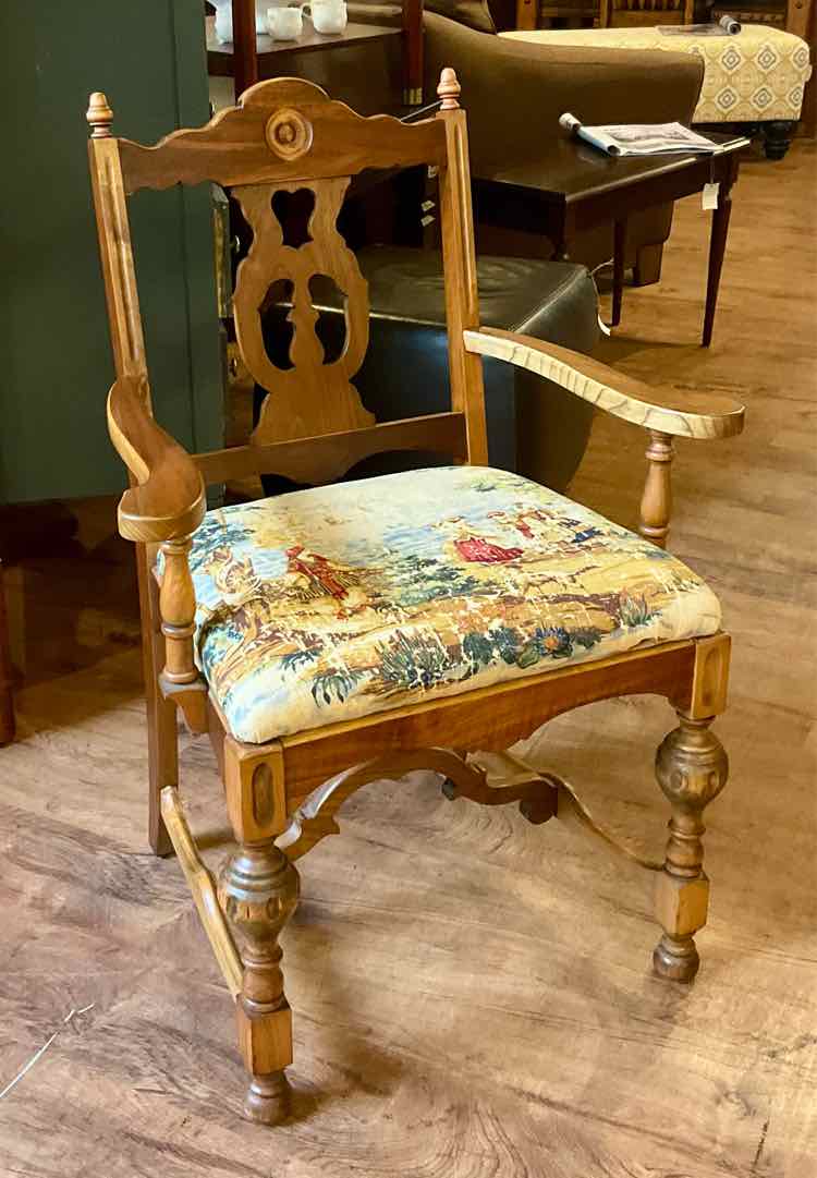 Refinished Vintage Mediterranean Side Chair