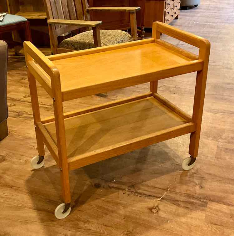 Rolling Oak 2 Tier Cart