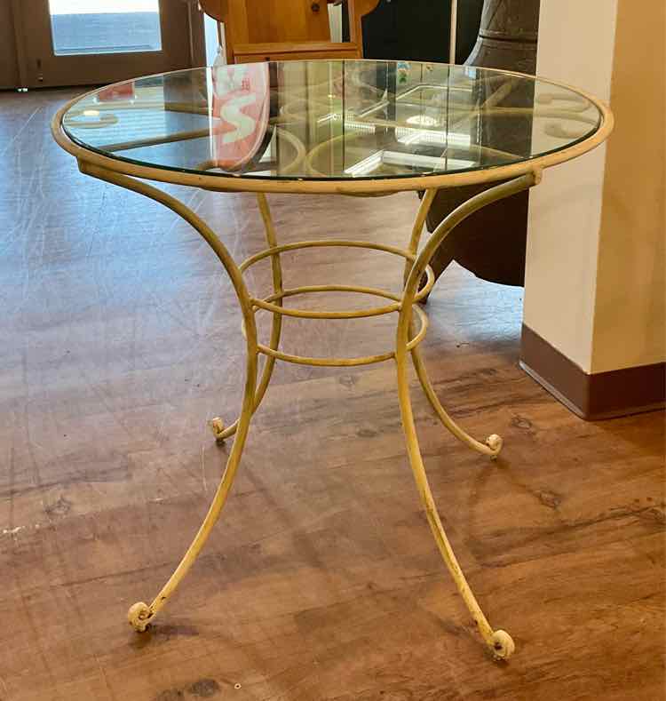 Vintage Iron & Glass Bistro Table