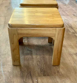 Set of 2 Retro Oak Stacking Side Tables