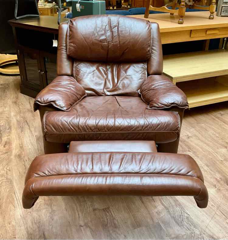 Lane Cognac Leather Action Manual Recliner