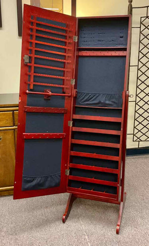 Standing Mirror Jewelry Cabinet w/ Key